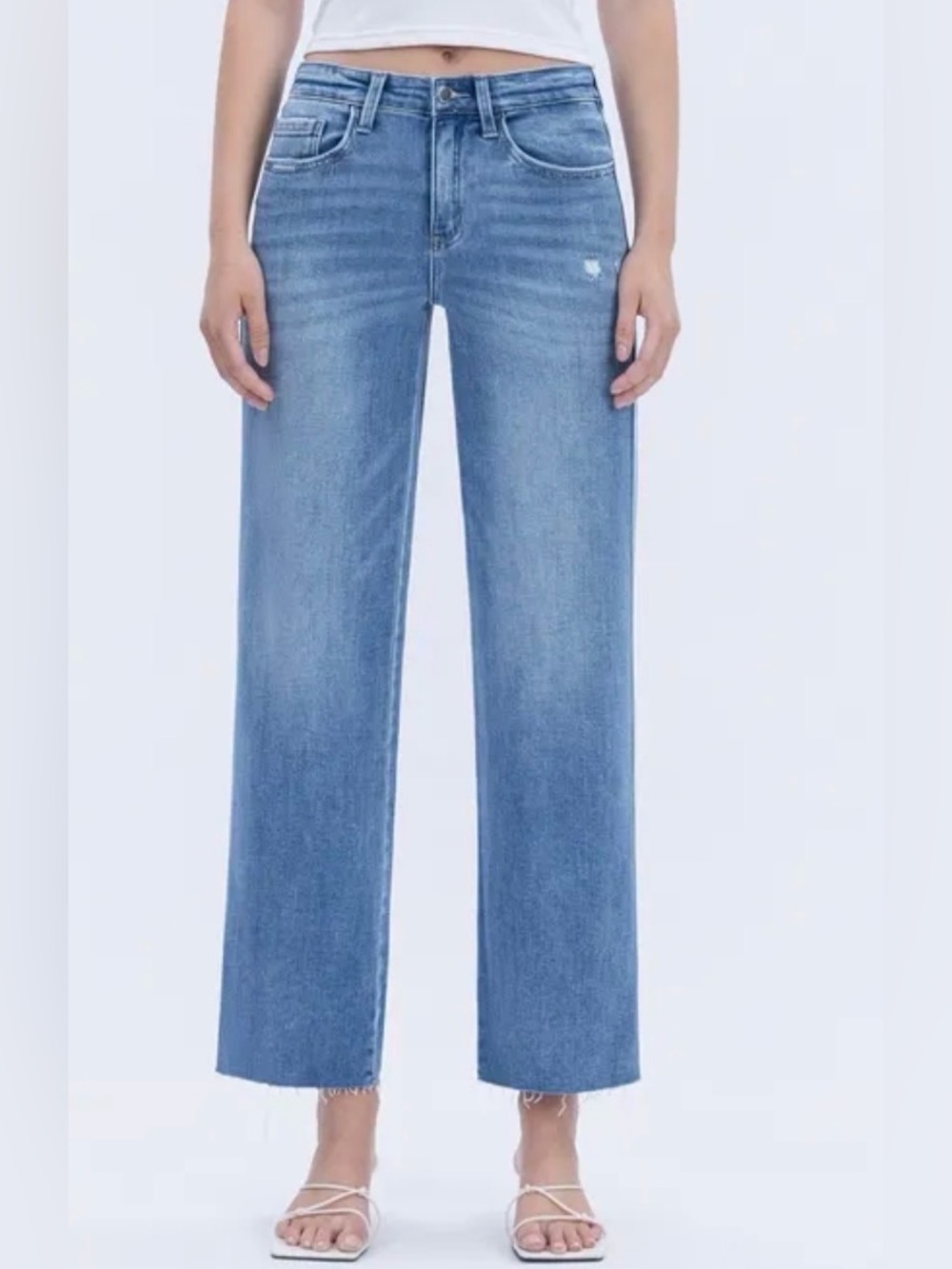 Flying Monkey Light Blue High-Rise Wide Leg Jeans